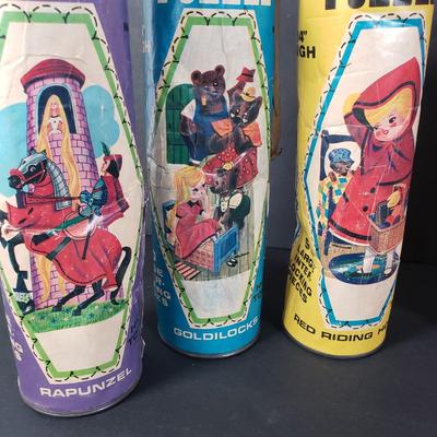 LOT 85X: Vintage HG TOYS Puzzles in a Can and Assorted Dolls