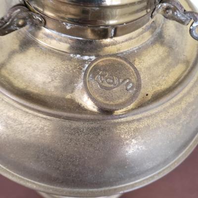 LOT 87X: Antique Brass Rayo Oil Lamp with Glass Shade