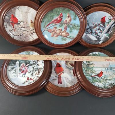 LOT 88X: Collection of Cardinal Themed Collector's Plates Ready to Hang