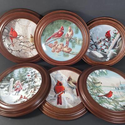 LOT 88X: Collection of Cardinal Themed Collector's Plates Ready to Hang