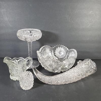 LOT 90D: Collection of Cut Glass & Crystal Decorative & Serving Pieces