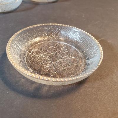 LOT 91D: Large Diamond Thumbprint Compote, Etched Ice Bucket & Glass Tableware Assortment