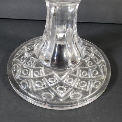 LOT 91D: Large Diamond Thumbprint Compote, Etched Ice Bucket & Glass Tableware Assortment