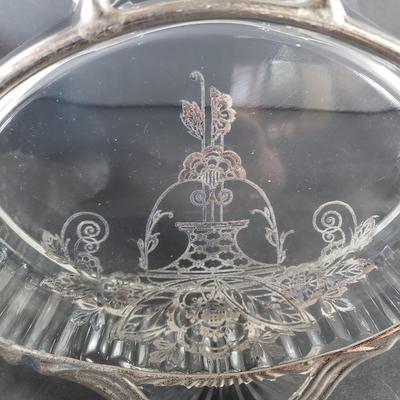 LOT 94D: Vintage Tableware Assortment; Silver Overlay, Ceramic Platinum Rose Vase & So Much More