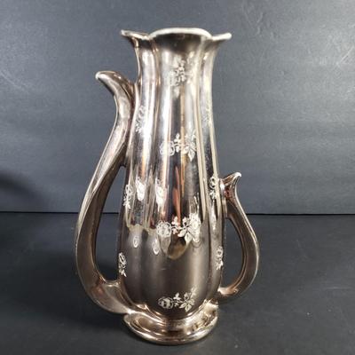 LOT 94D: Vintage Tableware Assortment; Silver Overlay, Ceramic Platinum Rose Vase & So Much More
