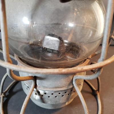 LOT 96D: Pennsylvania Railroad Kerosene Lamp, Stainless Steel Vintage Thermos & Lamp Accessories