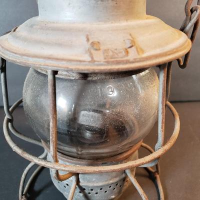 LOT 96D: Pennsylvania Railroad Kerosene Lamp, Stainless Steel Vintage Thermos & Lamp Accessories