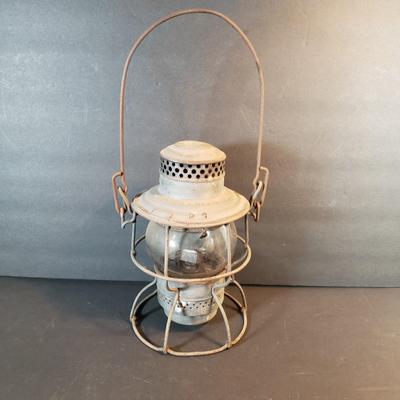 LOT 96D: Pennsylvania Railroad Kerosene Lamp, Stainless Steel Vintage Thermos & Lamp Accessories