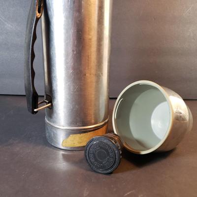 LOT 96D: Pennsylvania Railroad Kerosene Lamp, Stainless Steel Vintage Thermos & Lamp Accessories