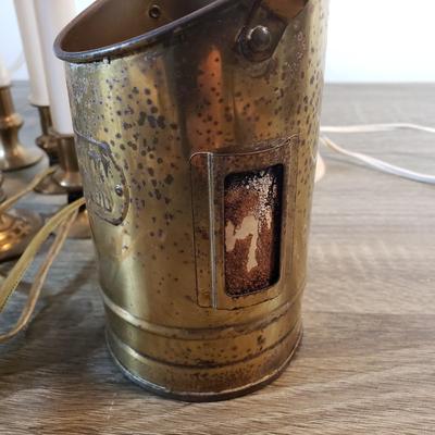 LOT 100X: Assorted Vintage Electric Widow Candles & Brass Match Holder