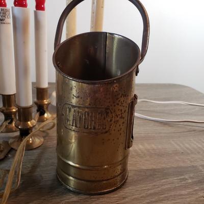 LOT 100X: Assorted Vintage Electric Widow Candles & Brass Match Holder