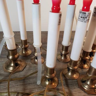 LOT 100X: Assorted Vintage Electric Widow Candles & Brass Match Holder