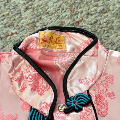 LOT 101L: Set of Different Sized Vintage Silk Outfits in Pink and Blue