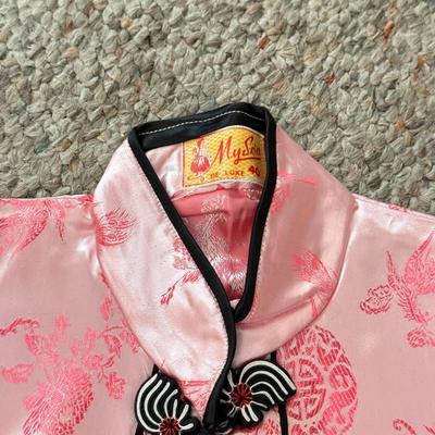 LOT 101L: Set of Different Sized Vintage Silk Outfits in Pink and Blue