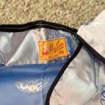 LOT 101L: Set of Different Sized Vintage Silk Outfits in Pink and Blue