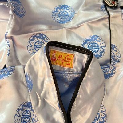 LOT 101L: Set of Different Sized Vintage Silk Outfits in Pink and Blue