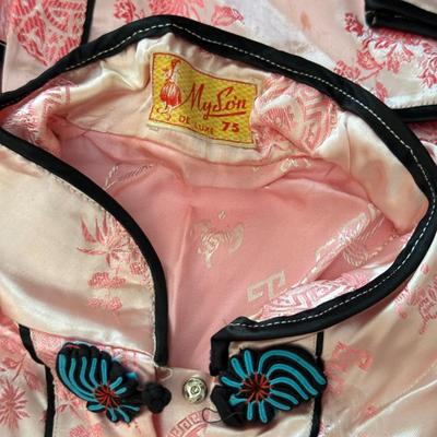 LOT 101L: Set of Different Sized Vintage Silk Outfits in Pink and Blue
