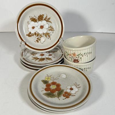LOT 107D: Vintage Orange Rival Stoneware CrockPot, Countryside Stoneware Collection Dishes & More