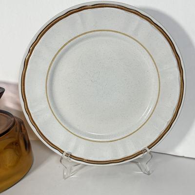 LOT 107D: Vintage Orange Rival Stoneware CrockPot, Countryside Stoneware Collection Dishes & More