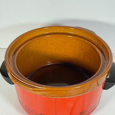LOT 107D: Vintage Orange Rival Stoneware CrockPot, Countryside Stoneware Collection Dishes & More