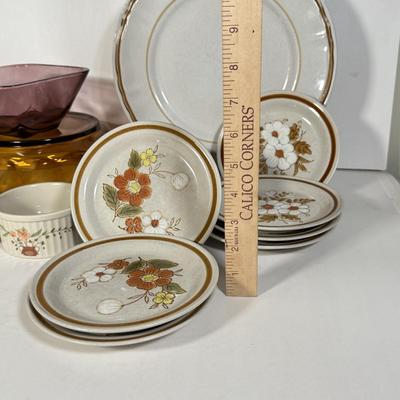 LOT 107D: Vintage Orange Rival Stoneware CrockPot, Countryside Stoneware Collection Dishes & More