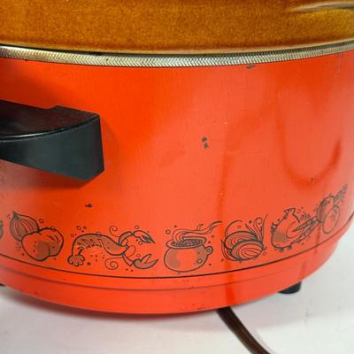 LOT 107D: Vintage Orange Rival Stoneware CrockPot, Countryside Stoneware Collection Dishes & More