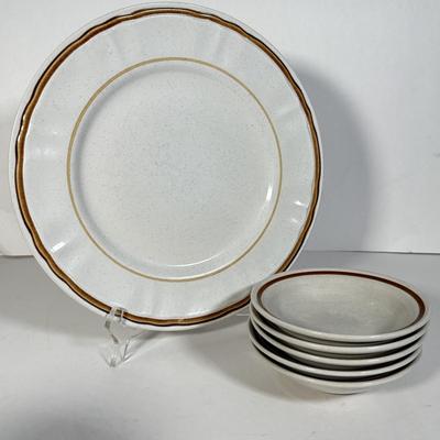 LOT 107D: Vintage Orange Rival Stoneware CrockPot, Countryside Stoneware Collection Dishes & More