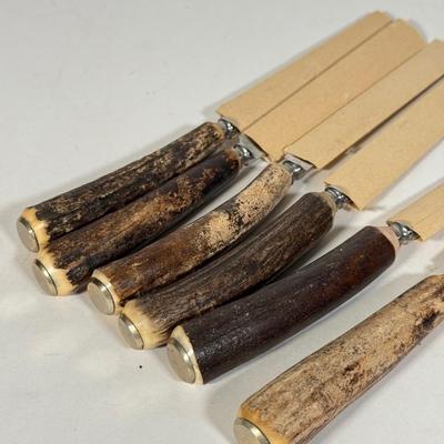 LOT 109D: Vintage 1970s Anton Wingen Jr Solingen-Germany Rostfei Moose Elk Buck Decorated Carving Set