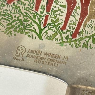 LOT 109D: Vintage 1970s Anton Wingen Jr Solingen-Germany Rostfei Moose Elk Buck Decorated Carving Set