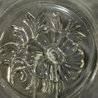 LOT 114K: Floral Glass Platter & Vintage Milk Glass Collection