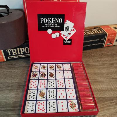 LOT 133X: Vintage Games; Po-ke-no, Tripoley, Deluxe Uno & More