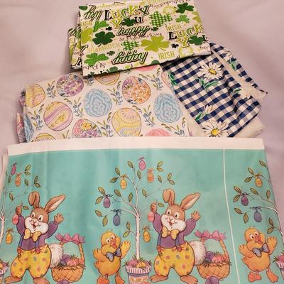 LOT 137L: Huge Lot of Vintage Tablecloths for Every Occasion & Holiday Kitchen Towels
