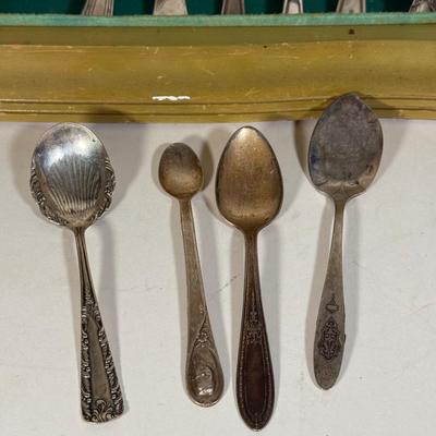 LOT 141D: Tarnish Proof Flatware Box w/ Collection of Silverplated Flatware