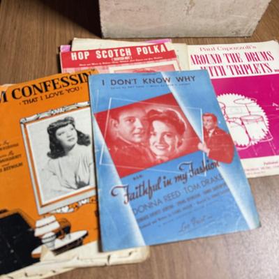 LOT 142D: Metal Box full of Vintage Music Books and Sheet Music