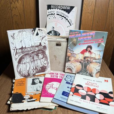 LOT 142D: Metal Box full of Vintage Music Books and Sheet Music