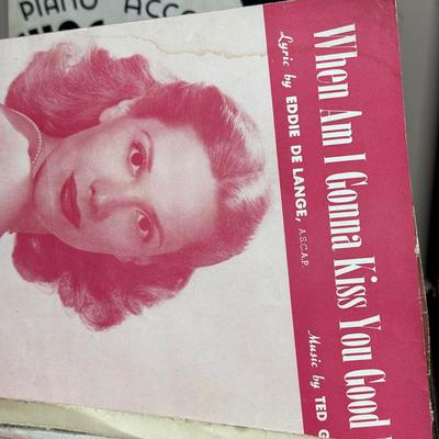 LOT 142D: Metal Box full of Vintage Music Books and Sheet Music
