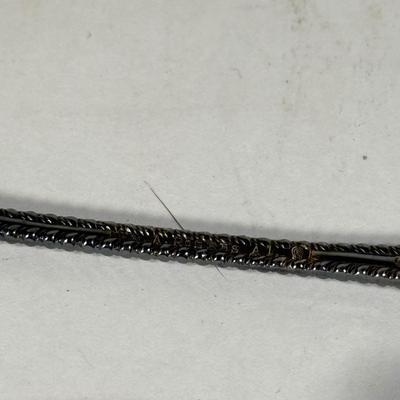 LOT 143D: Sterling & Mother of Pearl Spoon, Cheese Knife w/ Set of 6 Silver Plated Cocktail Forks