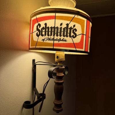 LOT 149B: Pair of Vintage Plastic Shade Schmidt's Wall Sconce Lamps (Working!)