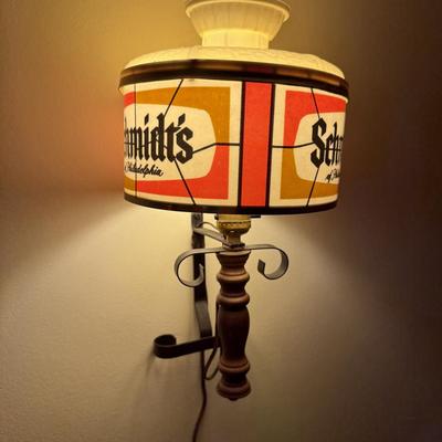 LOT 149B: Pair of Vintage Plastic Shade Schmidt's Wall Sconce Lamps (Working!)