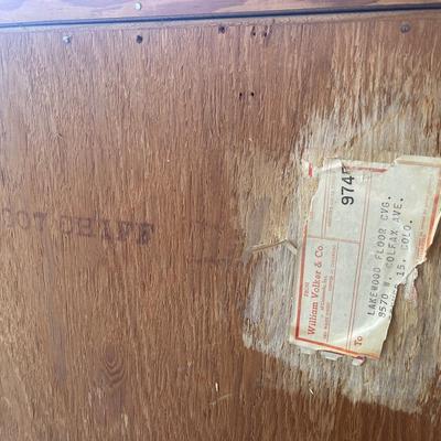 Sale Photo Thumbnail #79: 6 drawer cedar dresser with original shipping label from William Volker & Co on back. Slight wear all over, but huge potential! Dresser has 5 large drawers and 1 smaller accessories drawer on top. Approximately 34"x19"x51".