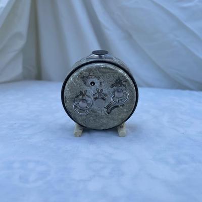 Sale Photo Thumbnail #105: Vintage Soviet Travel Alarm Clock, 11 Jewels brand. Approximately 2.5"x1"x2.5". Wind up details on back. In good condition, a very cool piece of history!