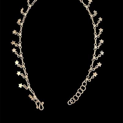 Sterling Silver Bracelet With Dangling Stars