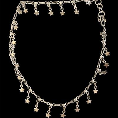 Sterling Silver Bracelet With Dangling Stars