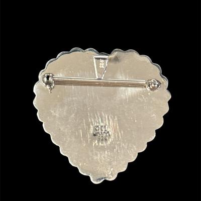 Sterling Silver Heart Brooch