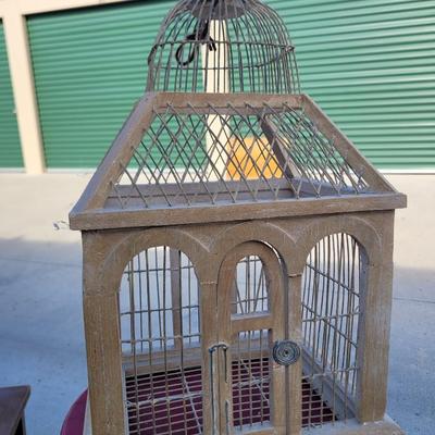 Sale Photo Thumbnail #158: Measures 12" w x 10" deep and 13" tall, super cool has small repairable crack beside door see photos. Probably more for decoration than for birds, but some birds are small.