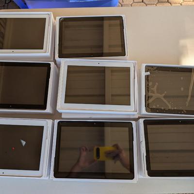 Box with assorted kids' tablets