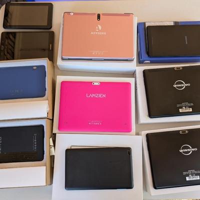 Box with assorted kids' tablets