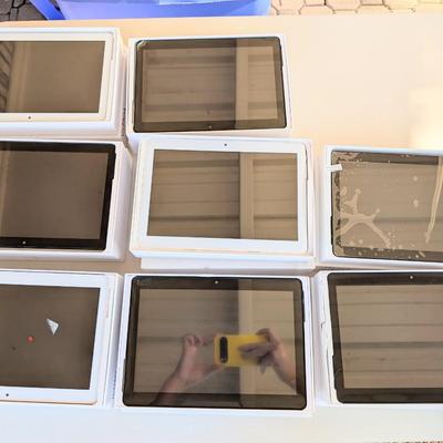 Box with assorted kids' tablets