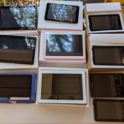 Box with assorted kids' tablets