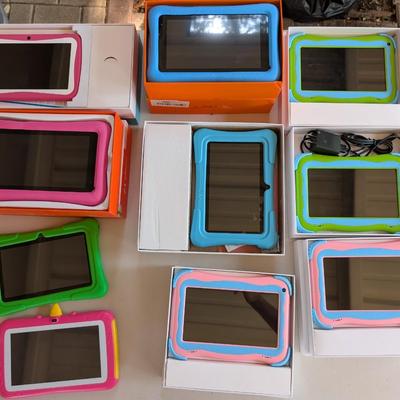 Box with assorted kids' tablets
